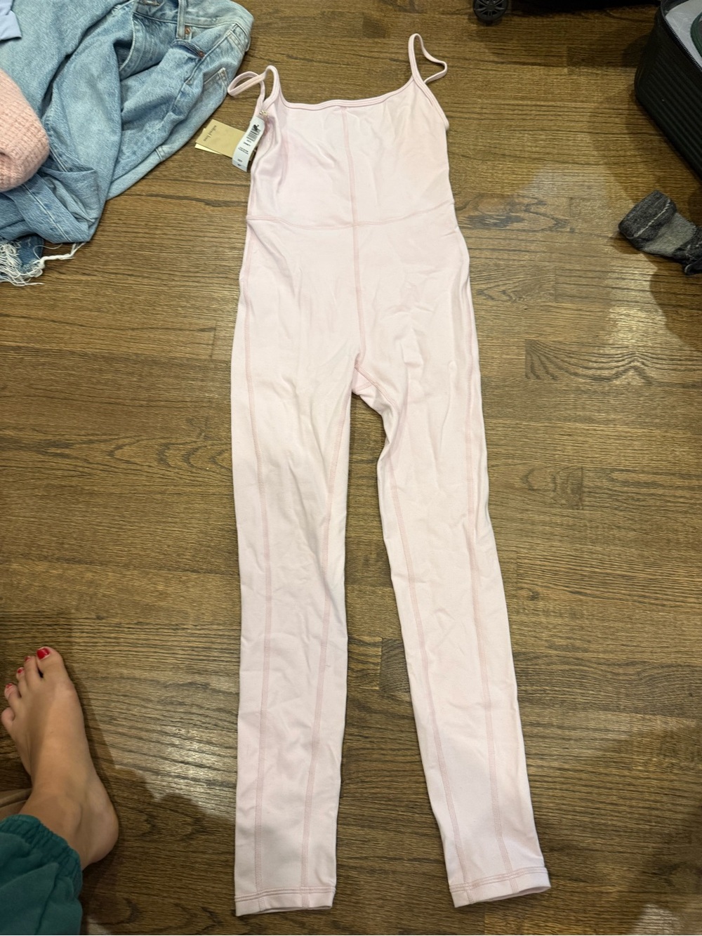 Aritzia Light Pink Spaghetti-Strap Jumpsuit